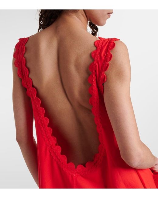 Vestido corto de algodon bordado Juliet Dunn de color Red