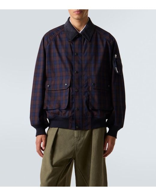 Comme des Garçons Blue Checked Cotton Blouson for men