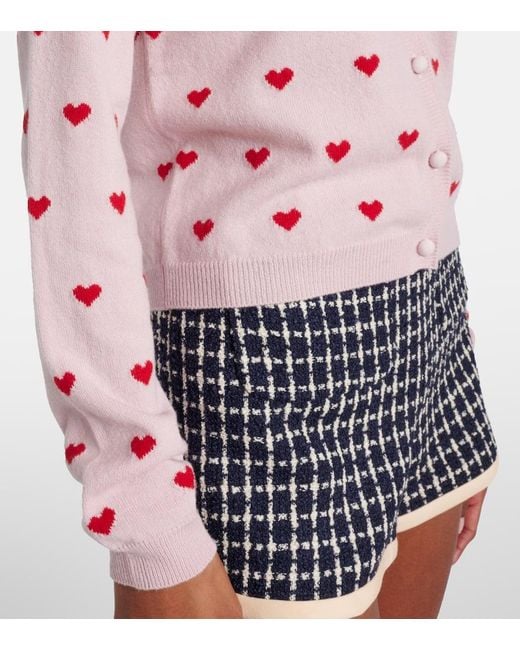 Cardigan De Lana Virgen En Jacquard Valentino de color Pink