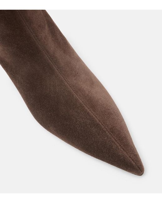 Khaite Brown Andee Suede Ankle Boots
