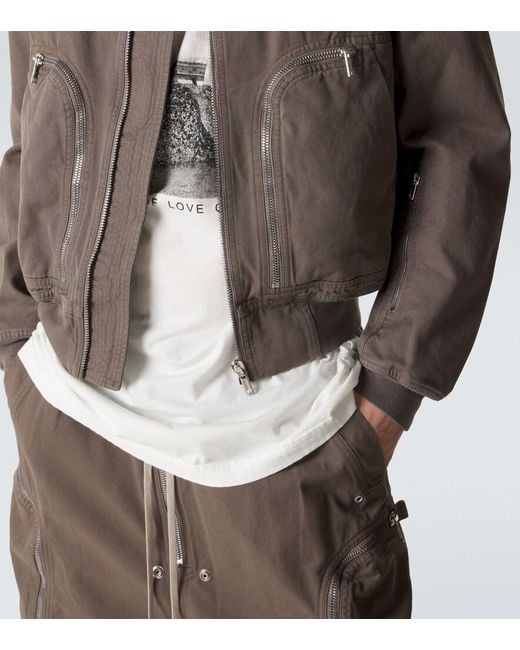 Rick Owens Brown Cotton Bomber Jacket for men