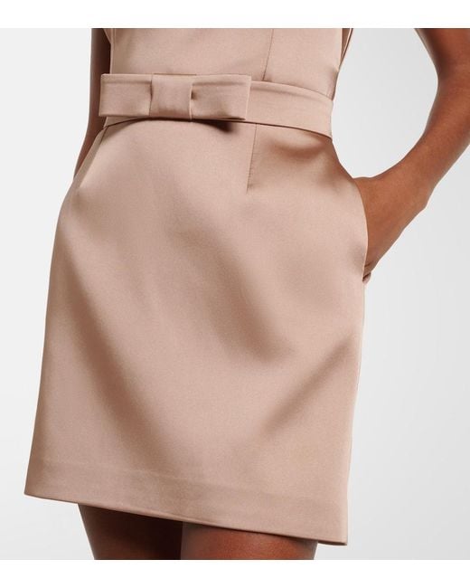 The New Arrivals Ilkyaz Ozel Pink Delphine Bow-Detail Satin Minidress
