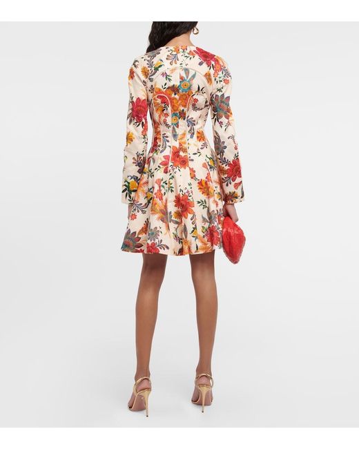 Zimmermann Multicolor Ginger Floral Linen Minidress