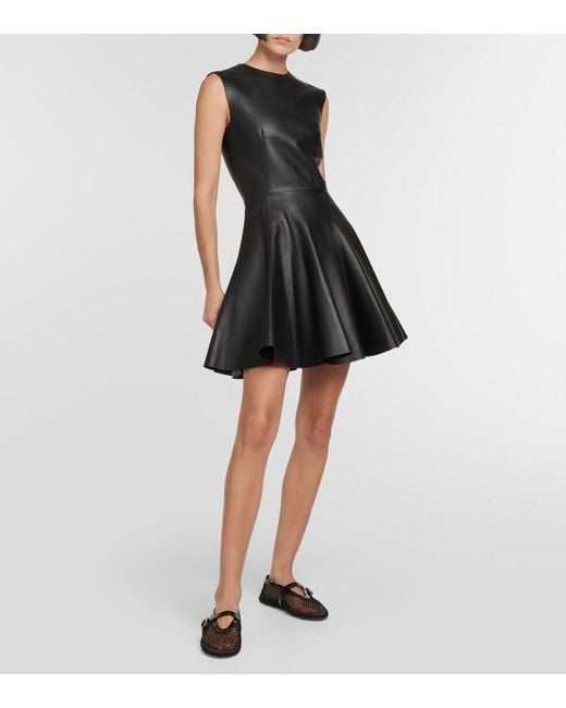 Alaïa Black Archetypes Leather Mini Dress