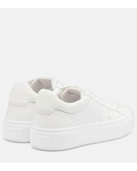 Hogan White H705 Allacciato H Leather Platform Sneakers