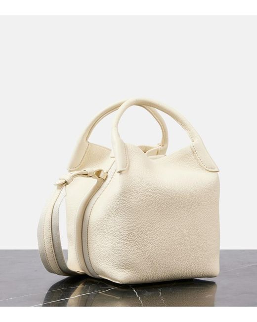 Loro Piana Natural Schultertasche Bale Small Aus Leder