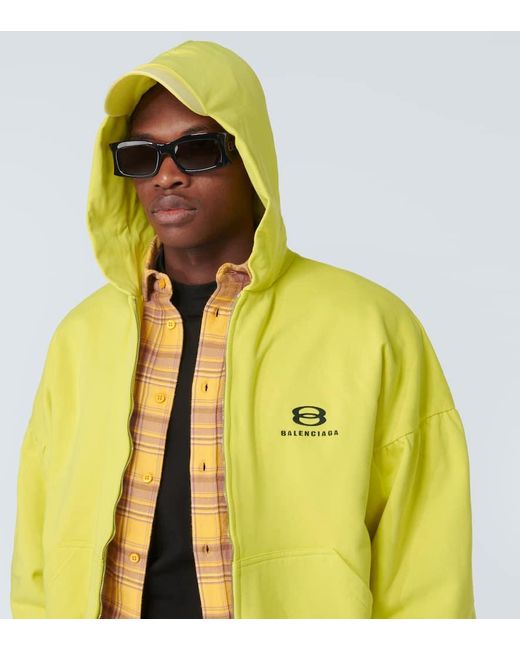 Hoodie layered unity sports icon oversize Balenciaga de hombre de color Yellow