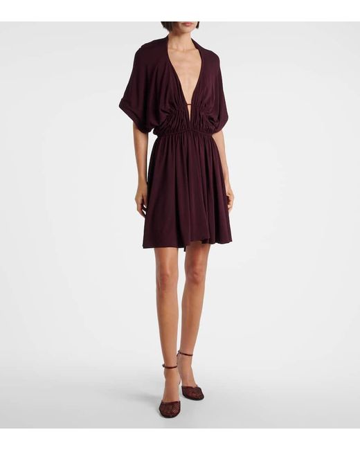 Alaïa Gathered Open-Back Minidress