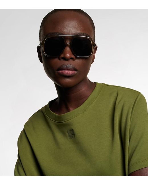 Loewe Gray Logo Aviator Sunglasses
