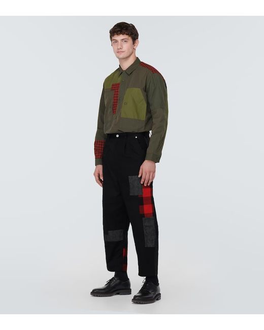Pantalones de algodon con patchwork Comme des Garçons de hombre de color Black