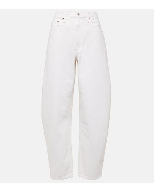 Agolde White Balloon High-rise Barrel-leg Jeans