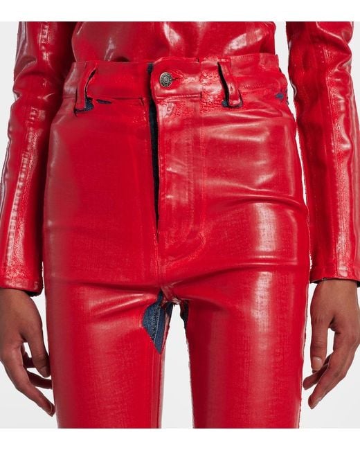 Acne Porto Distressed Cotton-Blend Flared Pants
