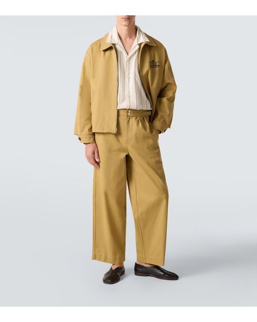 Bode Yellow Cotton Twill Wide-Leg Pants for men