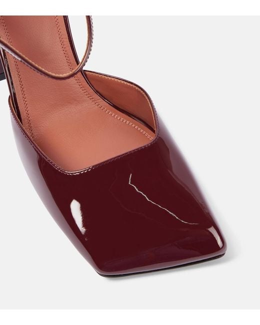 AMINA MUADDI Red Charlotte 95 Patent Leather Pumps