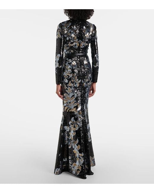 Elie Saab Black Robe Mit Pailletten