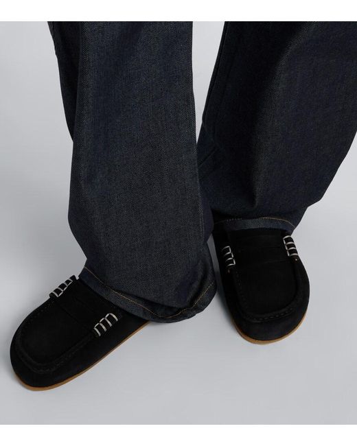 J.W. Anderson Black Stitch Suede Mules