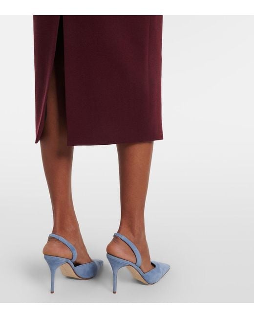 Emilia Wickstead Red Valletta Wool Crepe Midi Dress