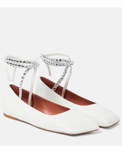 Bailarinas Ane De Piel Adornadas AMINA MUADDI de color White