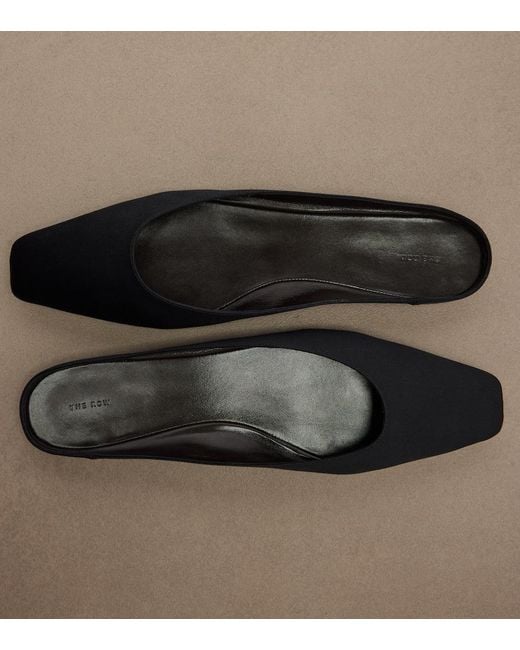 The Row Black June Satin Mules