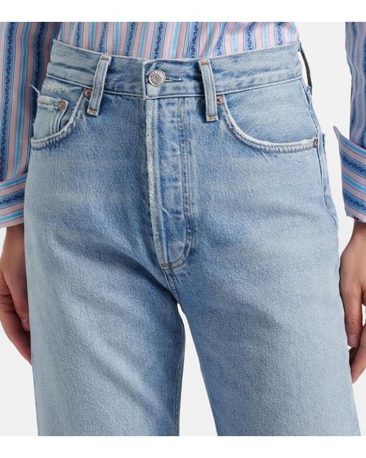 Agolde Blue 90's Pinch Waist Straight Jeans