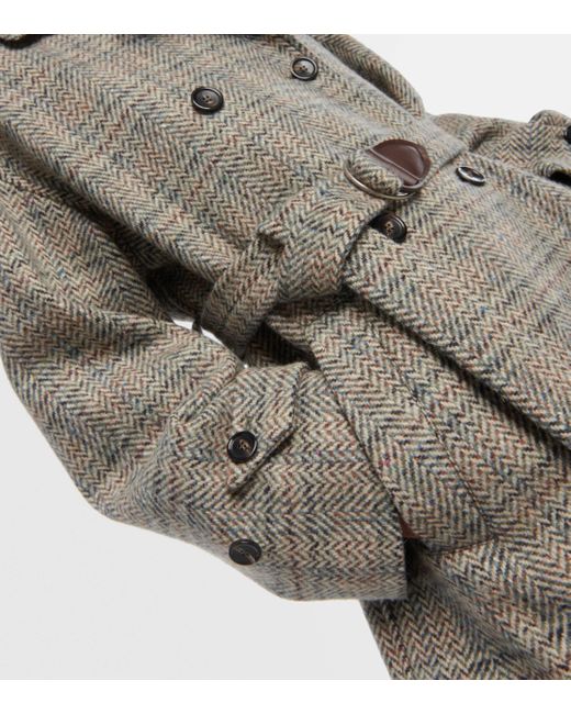 Loro Piana Gray Herringbone Wool And Cashmere-blend Coat