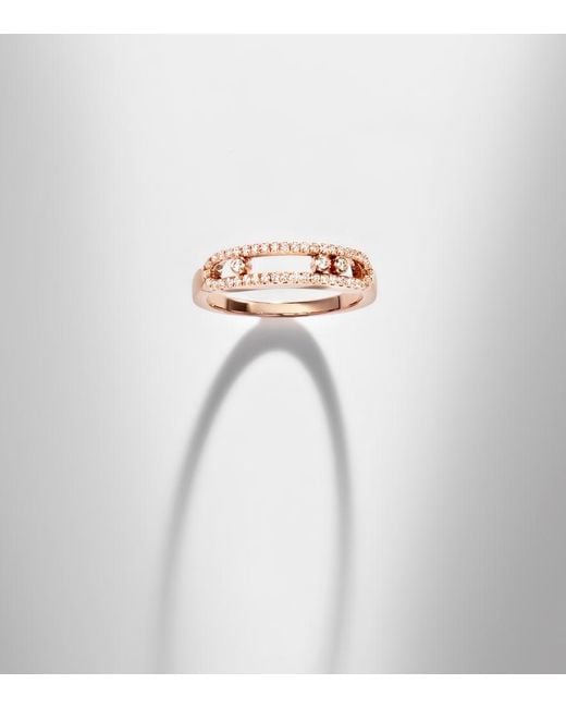 Messika White Baby Move 18Kt Rose Ring With Diamonds