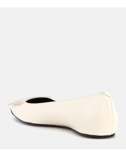 Roger Vivier White Patent Trompette Ballet Flats
