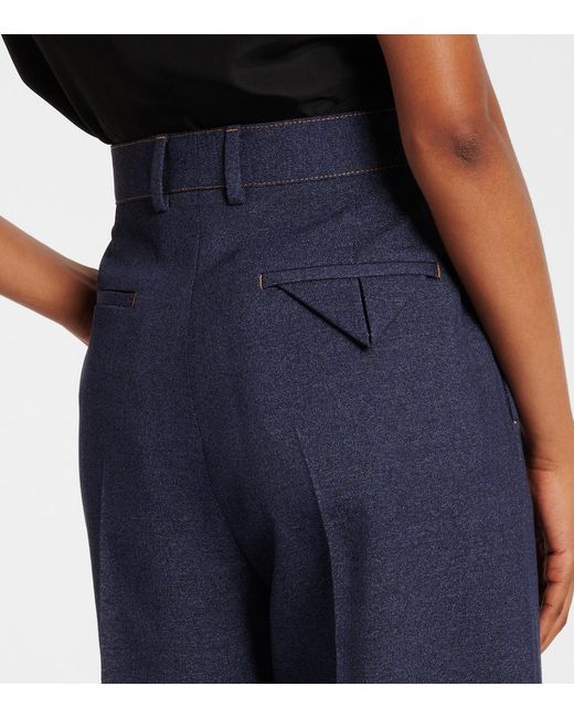 Bottega Veneta Blue Wool Drill Tapered Pants