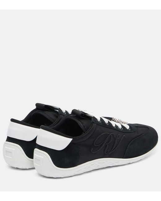 Roger Vivier Black Sneakers Viv Low Aus Satin Mit Veloursleder