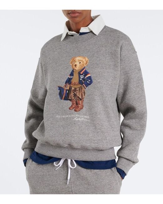 Polo Ralph Lauren Gray Polo Bear Cotton-Blend Sweatshirt