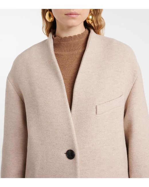 Isabel Marant Natural Eris Wool-Blend Coat