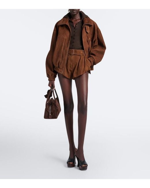 Magda Butrym Brown Suede Bomber Jacket
