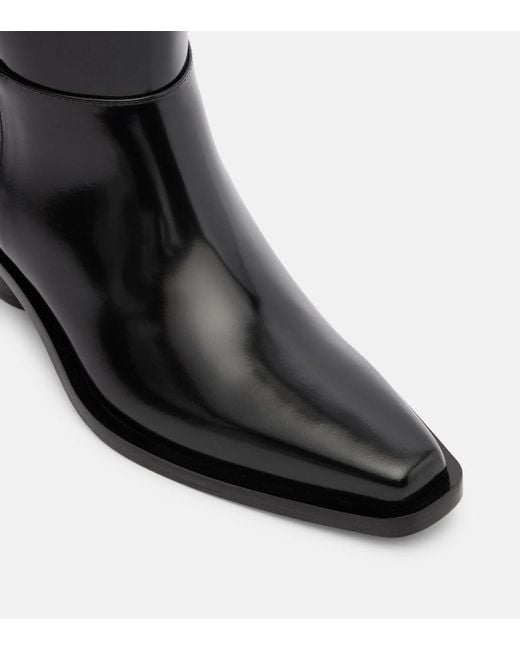 Proenza Schouler Black Bronco Leather Knee-High Boots