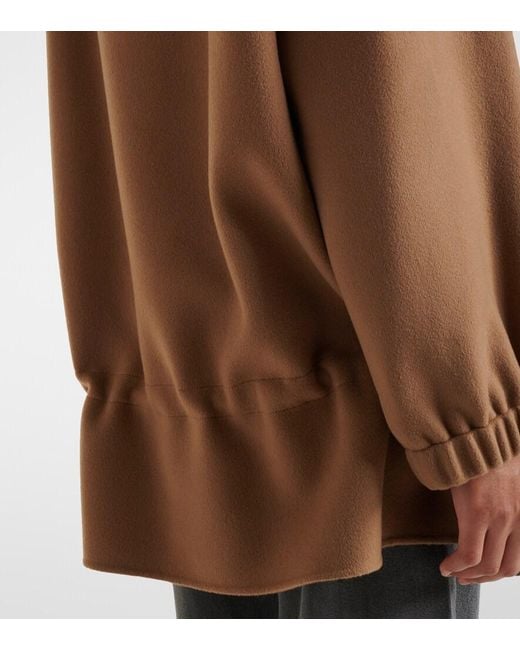 Max Mara Brown Hooded Virgin Wool Jacket