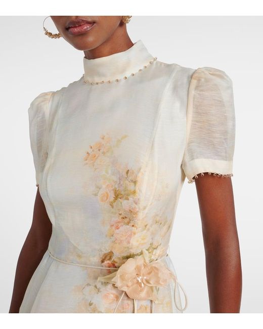 Zimmermann Natural Midikleid Memento Aus Leinen Und Seide