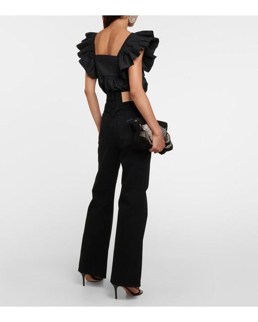 Ulla Johnson Black Lou High-Rise Flared Jeans