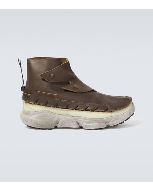 RANRA Gray X Salomon Skor Faux Leather Sneakers for men