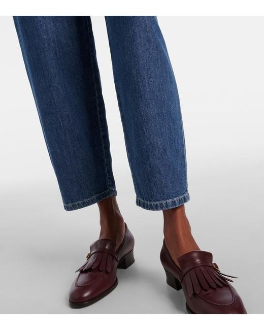 Max Mara Blue Masia High-Rise Barrel-Leg Jeans