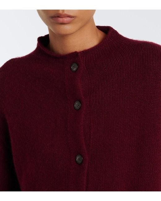 Lisa Yang Red Zirelle Cashmere Mockneck Cardigan