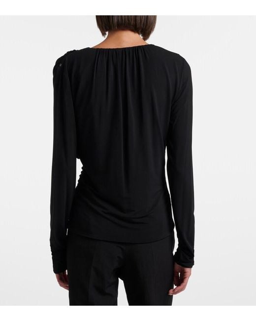 Sportmax Blue Ruched Crepe Top