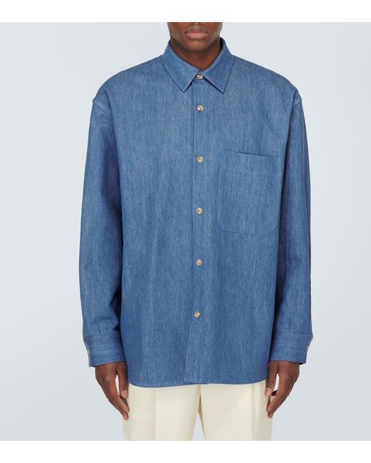 King & Tuckfield Oversize-Jeanshemd in Blue für Herren