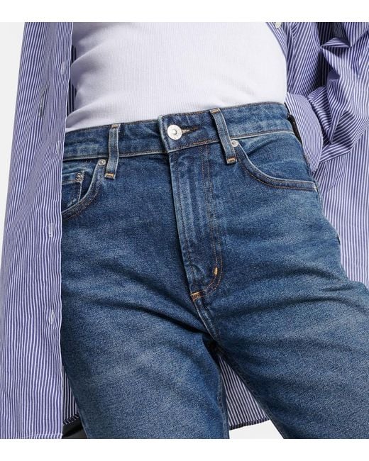 Citizens of Humanity Blue Zurie Mid-Rise Straight Jeans
