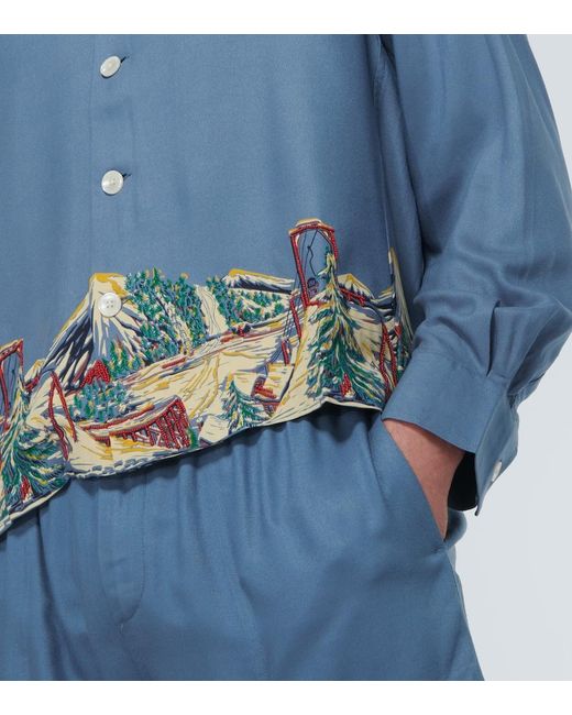 Bode Blue Ski Lift Shirt for men
