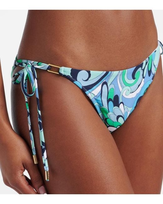 Melissa Odabash Blue Bedrucktes Bikini-Hoeschen Cancun
