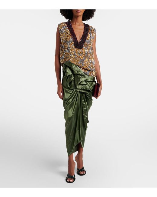 Dries Van Noten Green Patent Leather Wedge Mules
