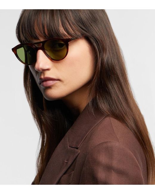 Brunello Cucinelli Brown Sartorial Sunset Round Sunglasses