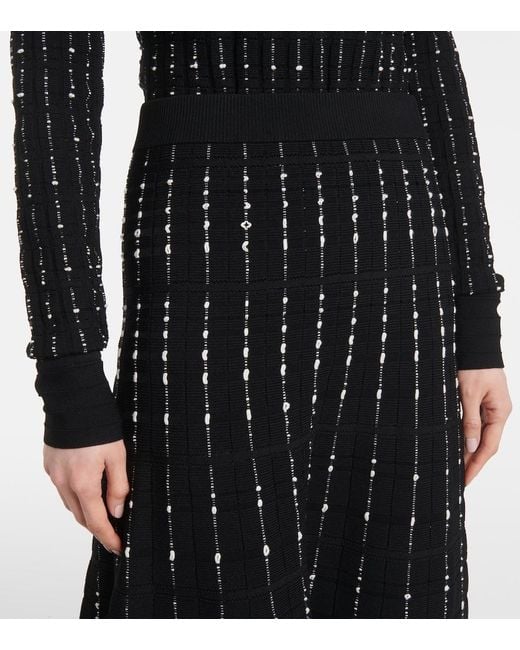 Joseph Black Ribbed-Knit Cotton-Blend Maxi Skirt