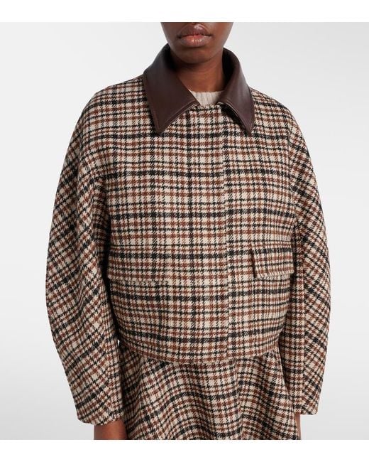 Brunello Cucinelli Brown Checked Wool And Alpaca-Blend Jacket