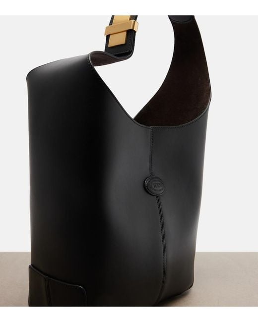 Tod's Black Di Bag Folio Leather Shoulder Bag