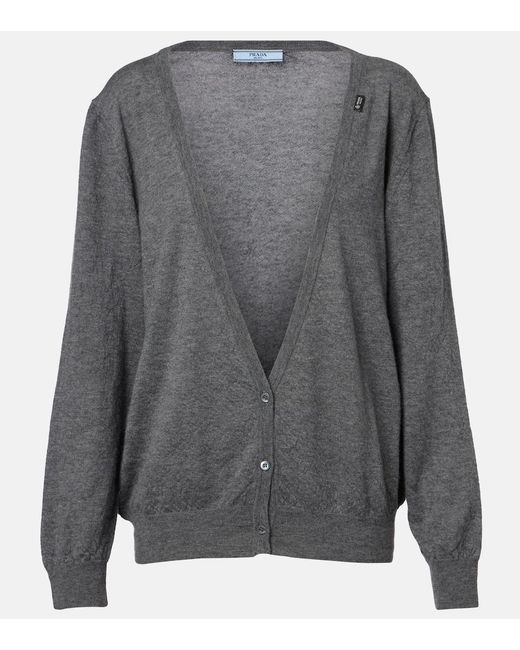 Prada Gray Cashmere Cardigan
